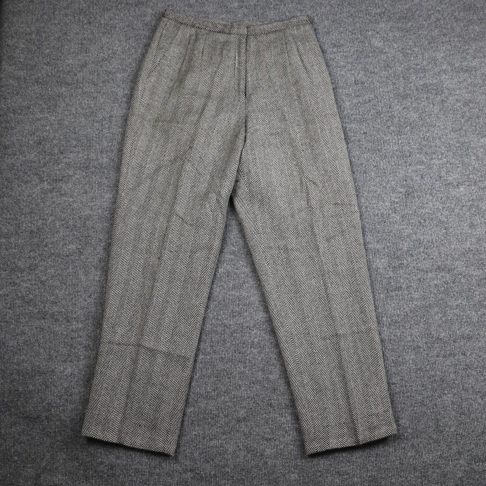 Talbots Pants Womens 10 Petite Gray Herringbone Wool Dress‎ Lined Career
